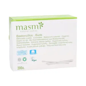 Bông Ngoáy Tai Hữu Cơ, Organic Cotton Buds, 200 Cái - MASMI